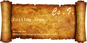 Csillag Irma névjegykártya